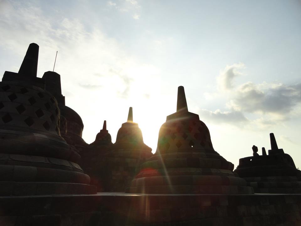 Borobudur Temple at sunset