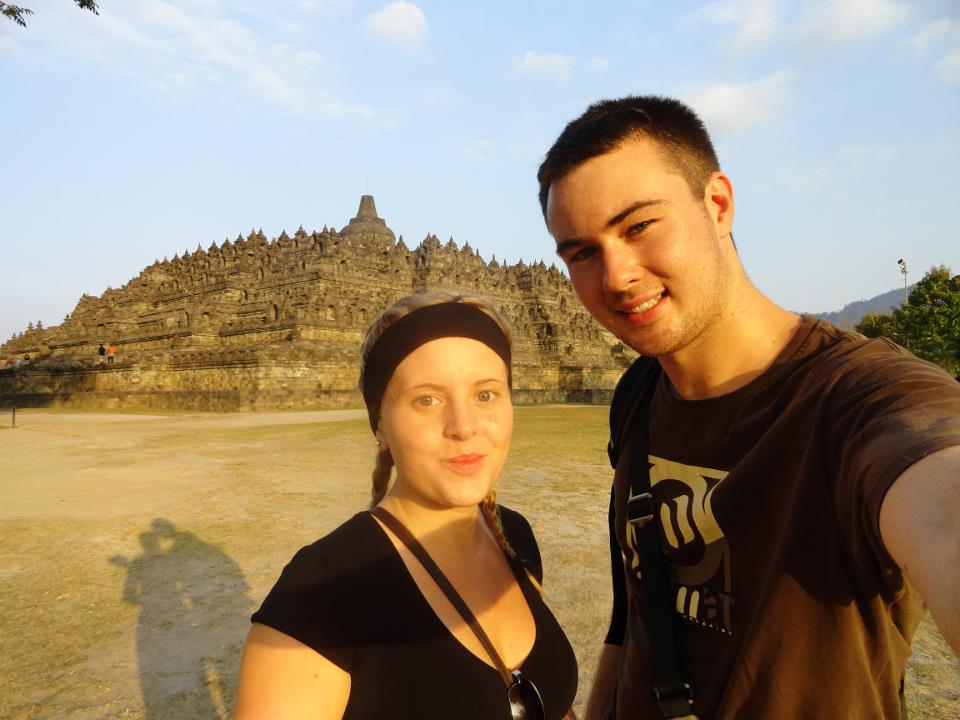 Couple explore Borobudur temple