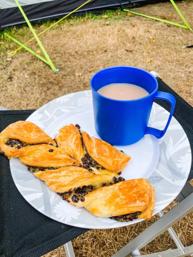 Fresh croissants and a cup of tea