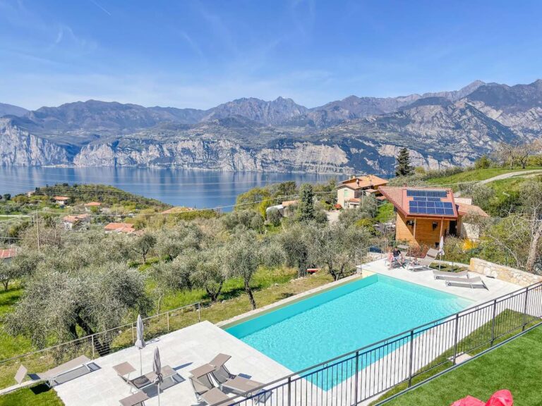 Monte Baldo mountains range swimming pool