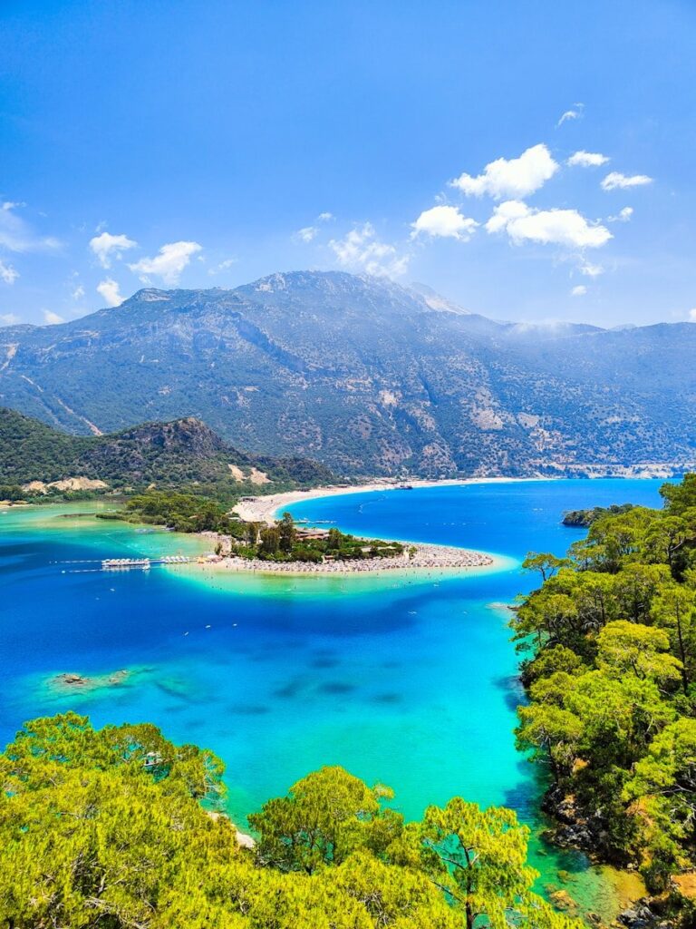 Oludeniz beach with golden sand and aqua water