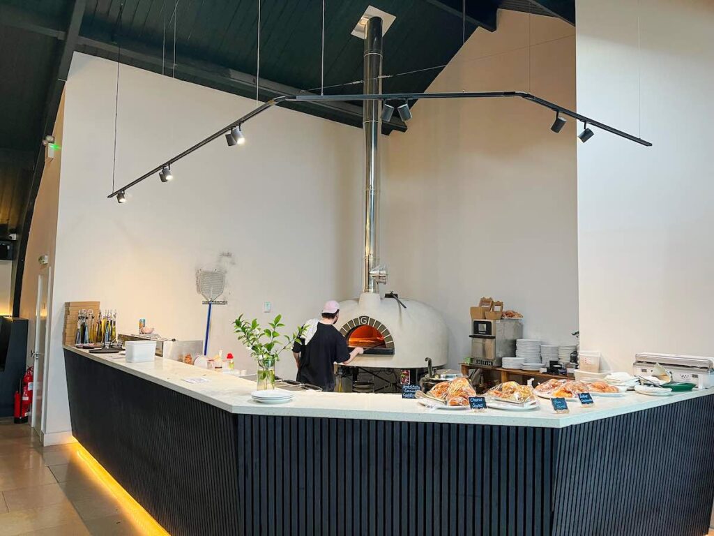 Wood-fired pizza oven at Gasta Port Righ restaurant in Portree, Isle of Skye.