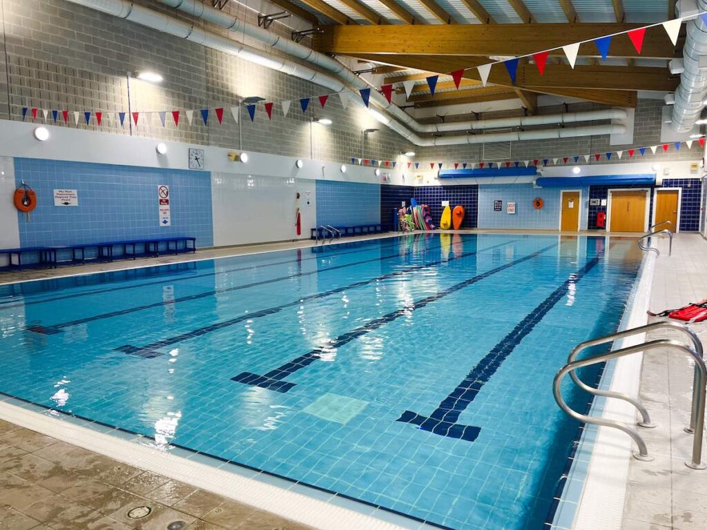Indoor swimming pool at Portree, Isle of Skye – a great family-friendly place to swim and relax.