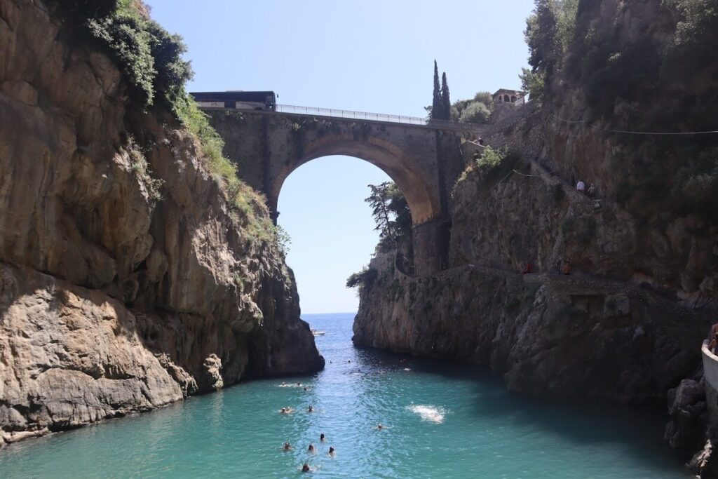 Bridge over Fiordo di Furore on the Amalfi Coast in Italy.